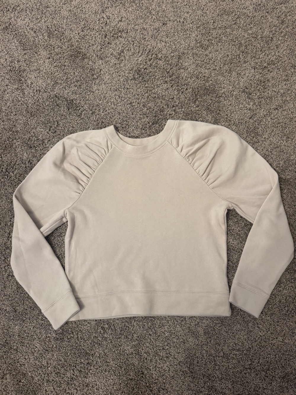 Express Cream Puff-Sleeve Crewneck Sweatshirt